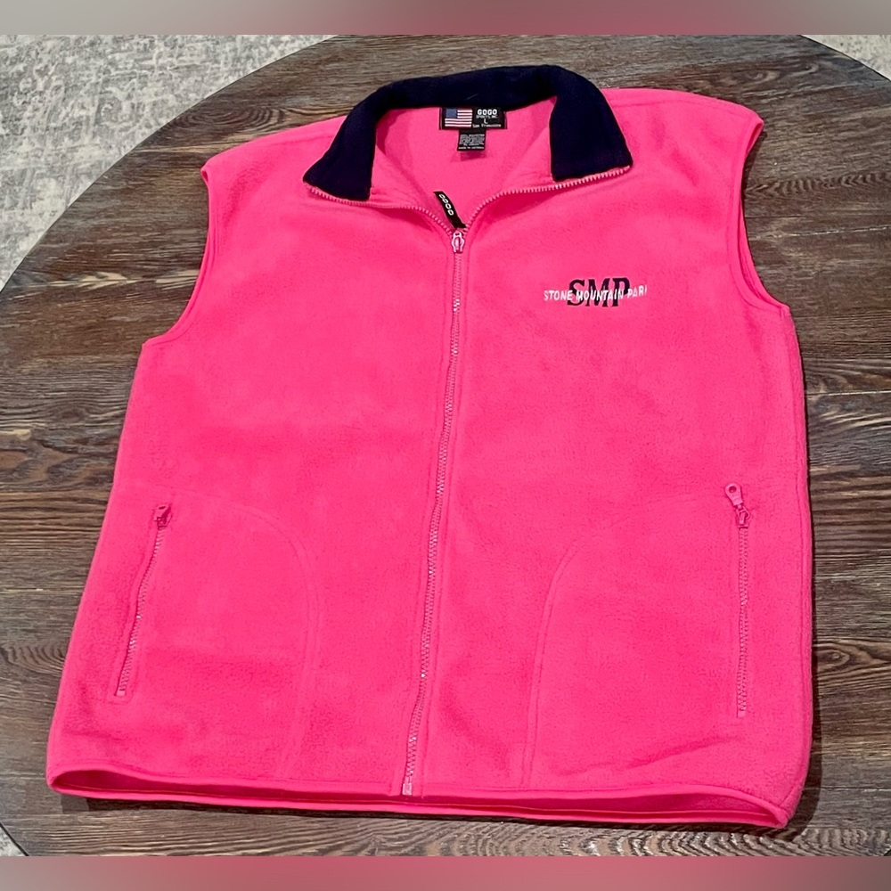 STONE MOUNTAIN PARK Hot Pink & Navy Fleece Vest - Large - GoGo Sports